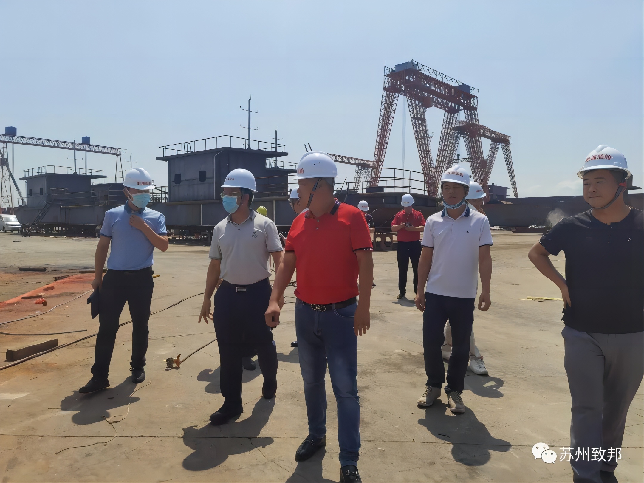 省交通運輸廳調(diào)研蘇州致邦公司總包內(nèi)河船舶LNG動力改造工作情況